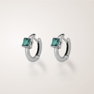Boucles-d'oreilles Amazona, or blanc