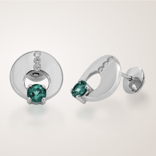 Boucles-d'oreilles Origin, or blanc