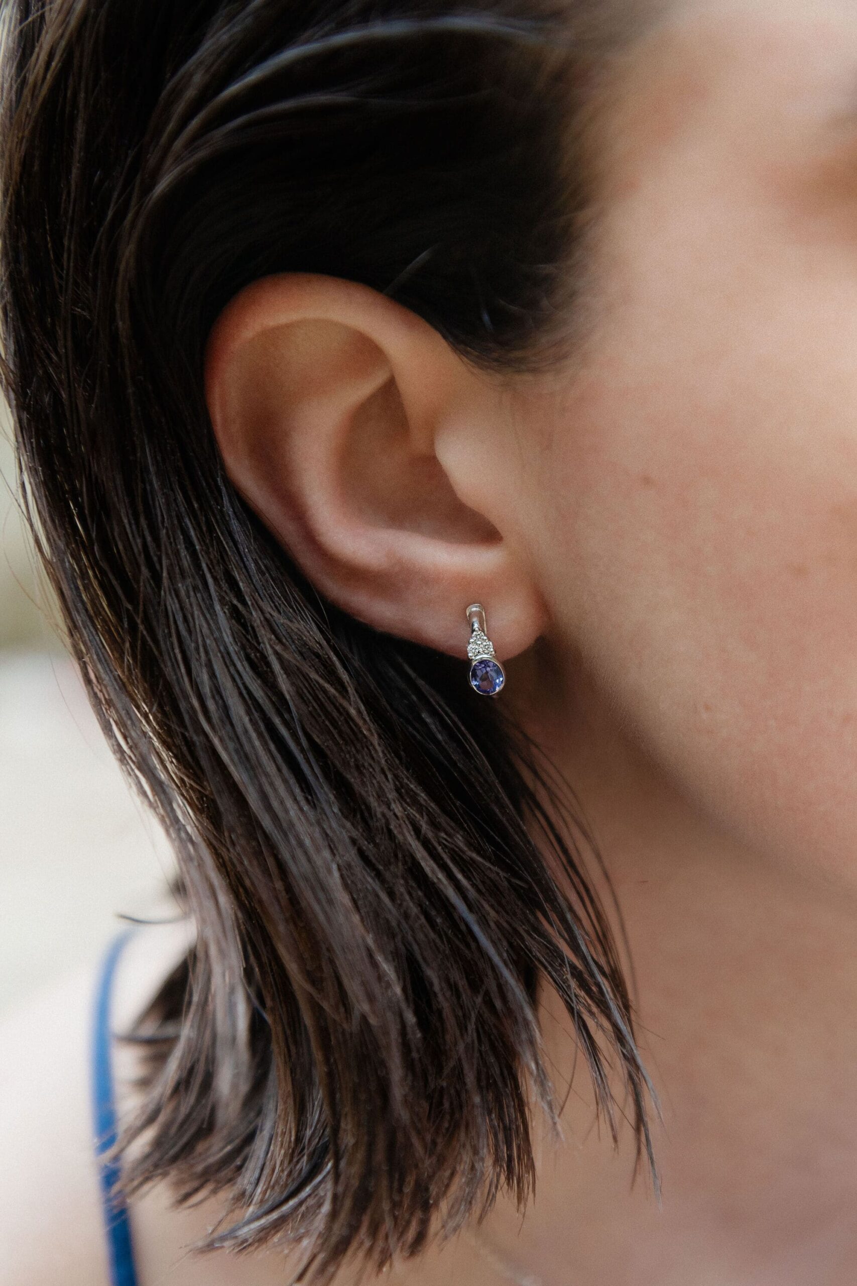 sandreta joaillerie, tanzanite bleu, or , création bijou sur-mesure, fabrication française,
