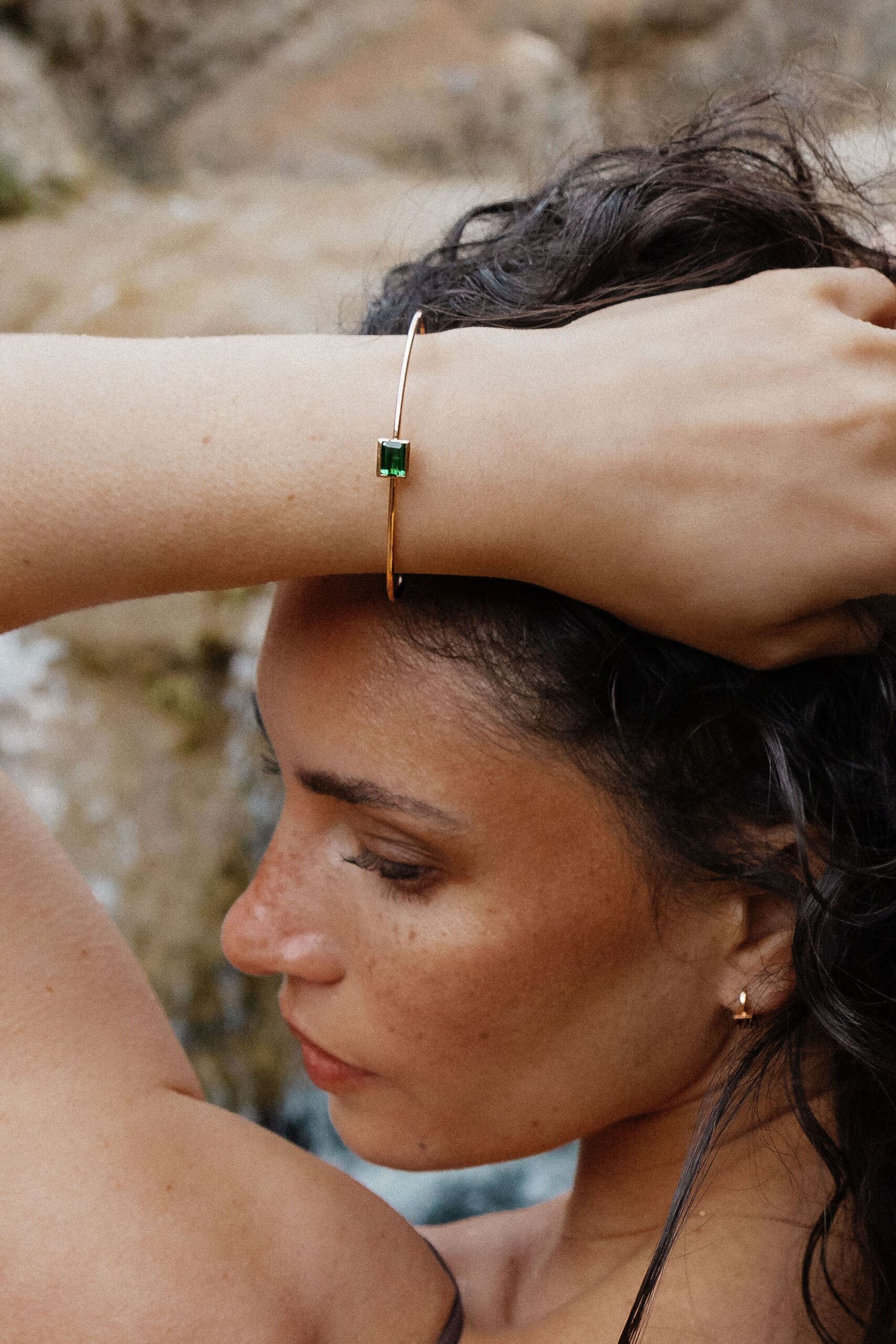 bracelet tanzanite , sandreta jewelry , or rose, tourmaline verte